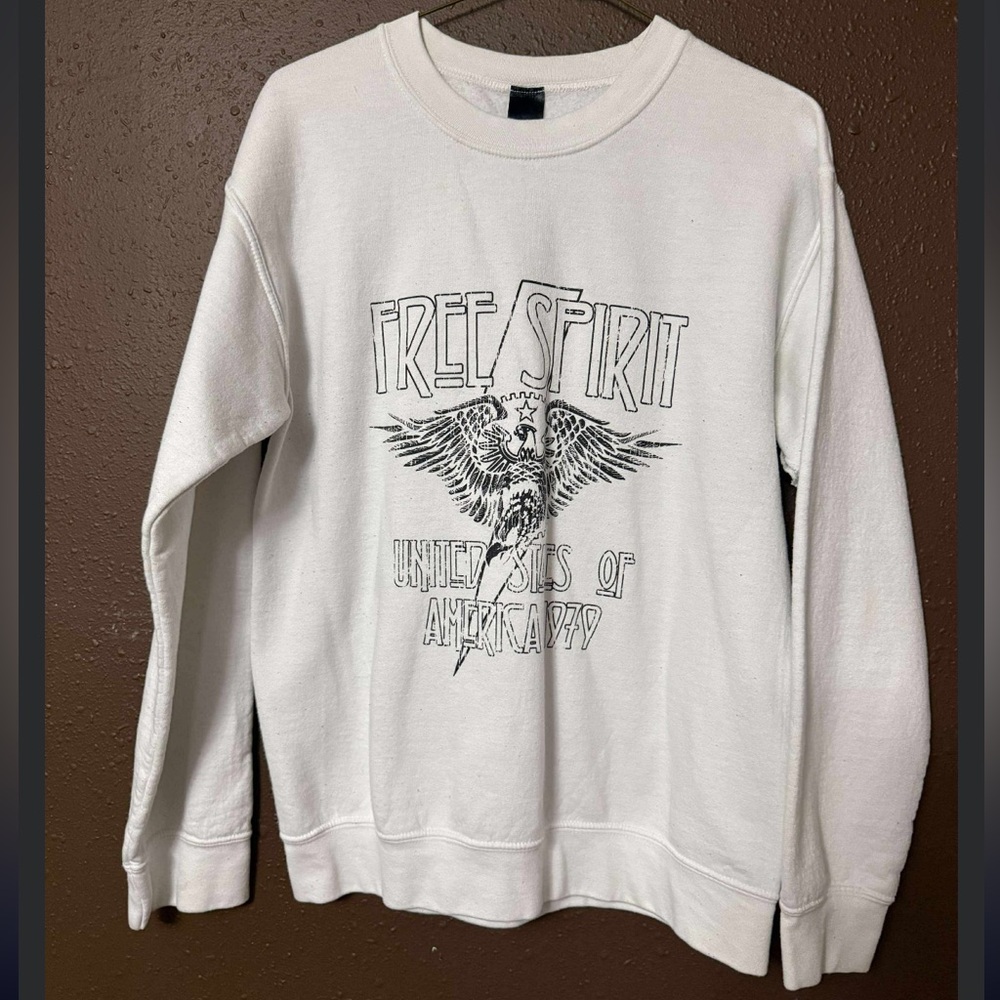 $5 for $20 item: White Graphic Free Spirit Women’s Sweater